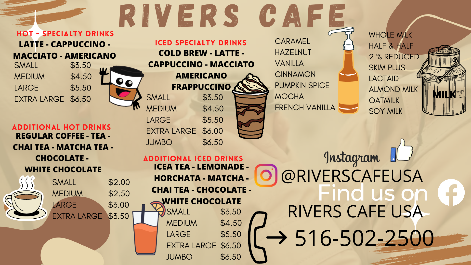 menu rivers cafe